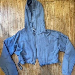 Cropped adjustable waste hoodie